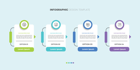 Infographic 4 Step timeline journey, calendar Flat simple infographics design template. presentation graph