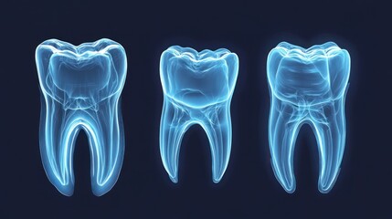 Blue Transparent Teeth Illustration