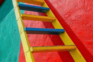 Bright Ambitions: Ladders and staircases with each step or rung in a different color, symbolizing progress toward personal or professional goals. 