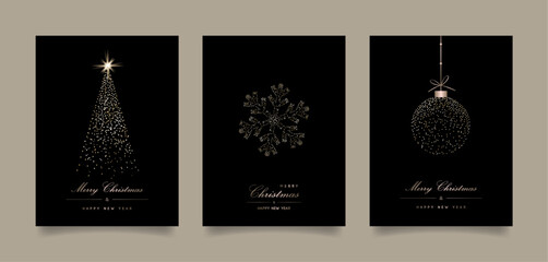Christmas Greeting Card Set. Vector illustration.