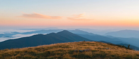 Obraz premium photo of top of the mountain when sunrise come. top of the mountain when sunrise come