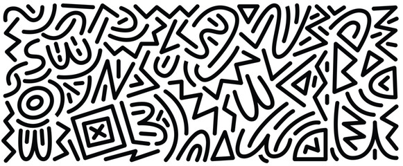 Hand drawn line abstract doodle element vector
