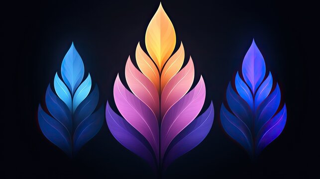 Logo of team standing tall, designed with simple lines and gradient of blue and purple, showing unity and support