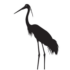 Obraz premium Crane Bird silhouette isolated on white background