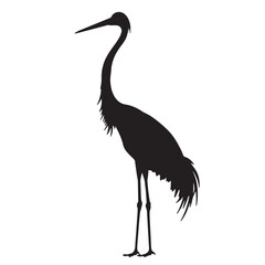 Obraz premium Crane Bird silhouette isolated on white background