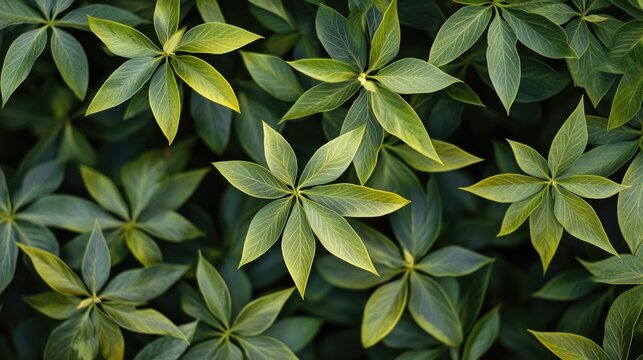 Close-up view of wild lance-leaf t edera, highlighting the intricate details and vibrant colors of the lance-leaf t edera leaves, with ample copy space for text.