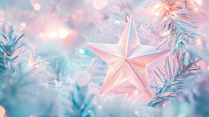 Glowing Pastel Christmas Star Decoration