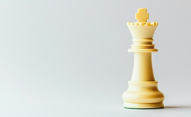 Chess Piece on Plain Background, Symbol of Strategy and Tactics