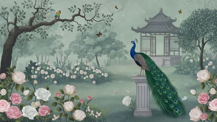 peacock in the park