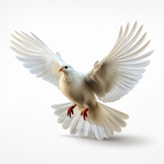 Fototapeta premium pigeon flying on white background