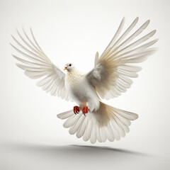 Obraz premium pigeon flying on white background