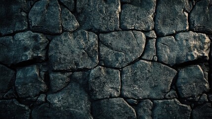 Fototapeta premium Mysterious wall stone textures create a captivating background, perfect for various design needs and artistic projects. The unique stone textures evoke a sense of intrigue. Copy space included.