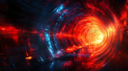 Fototapeta premium Vibrant tunnel of light and color a journey through time and space