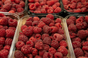 market raspberry delicious natural fresh raspberries juicy food healthy ripe fruit organic