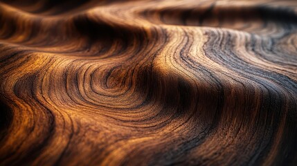 Obraz premium a detailed close-up of rich walnut wood grain, showcasing the intricate veins and patterns, providing a stunning texture ideal for furniture design and artistic applications