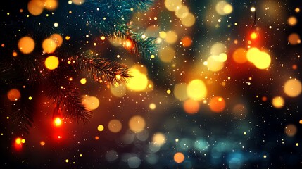 Fototapeta premium Christmas Lights Background Minimalist White Background with Space for Text