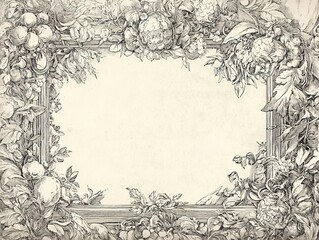 Ornate Vintage Frame with Floral and Scroll Details.