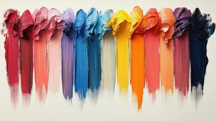 a dynamic collection of vibrant, abstract brush strokes in a range of bright colors, designed to inspire creativity and add energy to any visual project or decoration