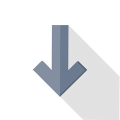 Downward arrow in gray with shadow effect


