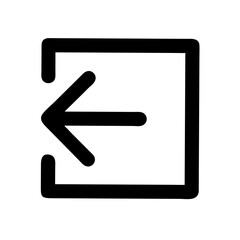 Left arrow inside a square outline symbolizing an entry point

