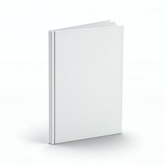 Naklejka premium Blank white book standing upright on a white background.