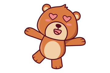 Cute Bear With Loving Eyes Illustration