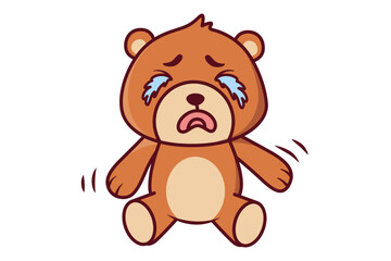 Cute Crying Bear Illustration