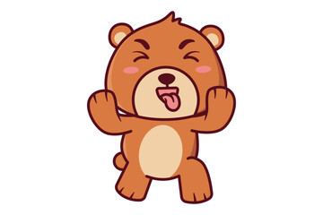 Cute Bear Is Sticking Out its Tongue Illustration