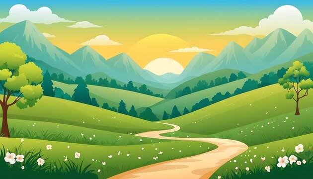  sky and natural environment or center road,  cartoon background image