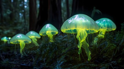 Fototapeta premium magic mushroom in the forest