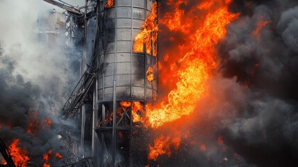 Fire Engulfs Industrial Structure