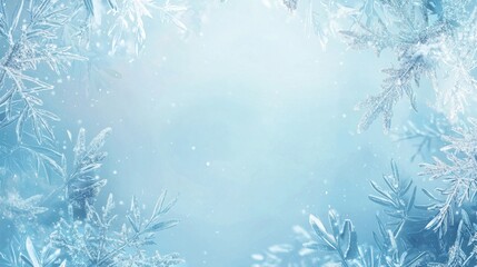 Soft Blue Winter Snowflake Banner Design
