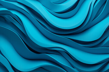 Fototapeta premium Flowing blue waves creating abstract three-dimensional visual art masterpiece