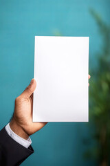 Person Holding Resume Document in Office Setting Generative ai