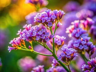 Obraz premium A close-up exploration of the intricate details of Limonium Narbonense blossoms.