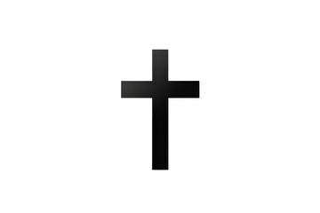 Minimalist black cross symbol on a transparent background. represents faith, spirituality, and religion in a simple and modern design.