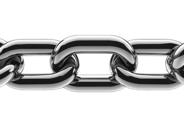 Obraz premium Close-up of a shiny, metallic chain link, symbolizing strength, connection, and durability, ideal for industrial or conceptual themes.