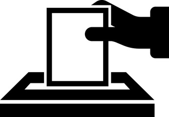 Vote icon. Voting art illustration. Ballot box on white isolated background. Election. Democracy, government, campaign, political, voter, ballot, candidate, president icons collection.