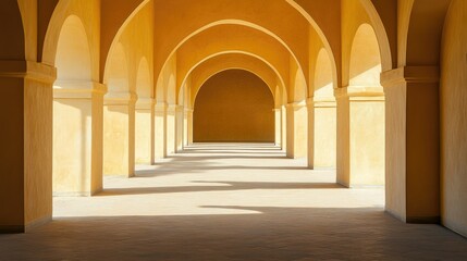 Obraz premium Al historic palace with arched doorways, ample copy space.