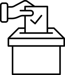 Vote icon. Voting art illustration. Ballot box on white isolated background. Election. Democracy, government, campaign, political, voter, ballot, candidate, president icons collection.