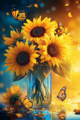 rustic charm of autumn. vibrant flowers creates a cozy and inviting atmosphere.