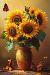 rustic charm of autumn. vibrant flowers creates a cozy and inviting atmosphere.