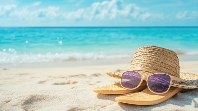 Summer Vacation Essentials on Beach