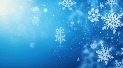 Serene Winter Scene with Softly Drifting Snowflakes