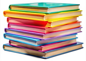 Bright, colorful stack of library books sticker with a transparent backdrop, designed to elevate your creative projects and artistic designs. Perfect for book enthusiasts and creators!