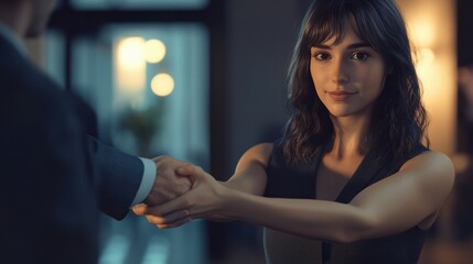 Shes become another valuable member of the team. Cropped shot of businesspeople shaking hands in an office.