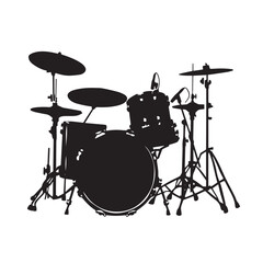 Drums silhouette isolated on white background