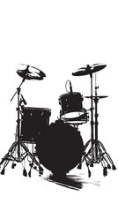 Drums silhouette isolated on white background