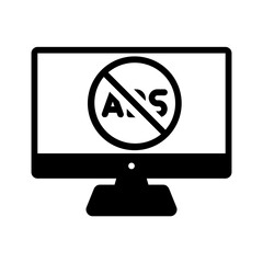 Vector solid black icon for Ad free