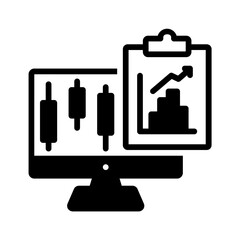Vector solid black icon for Chart trading